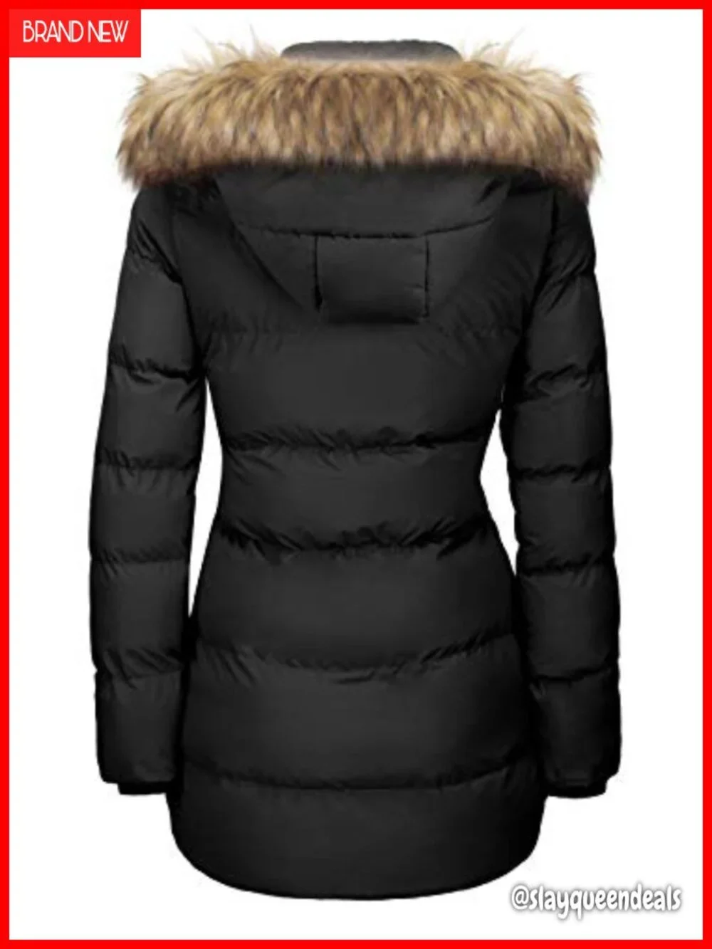 Insulated Winter Puffer Coat with Removable Faux Fur Hood